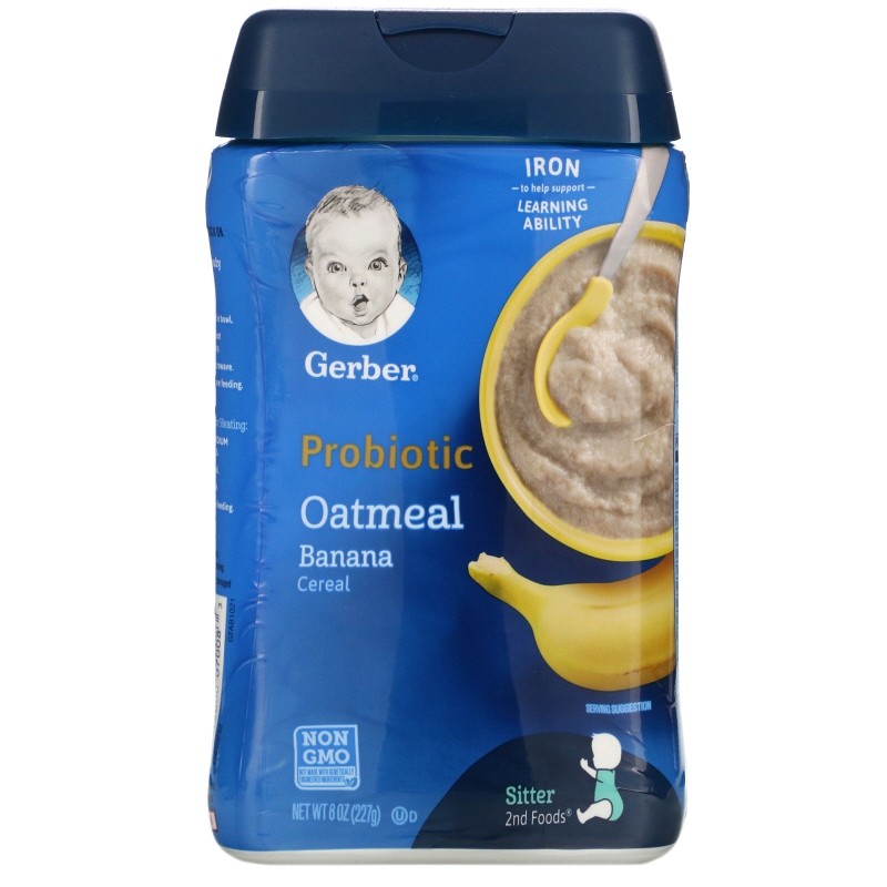 Gerber, Probiotic Oatmeal Cereal, Banana,  8 oz (227 g)