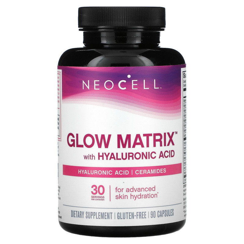 Neocell, Улучшенный увлажнитель кожи Glow Matrix, 90 капсул