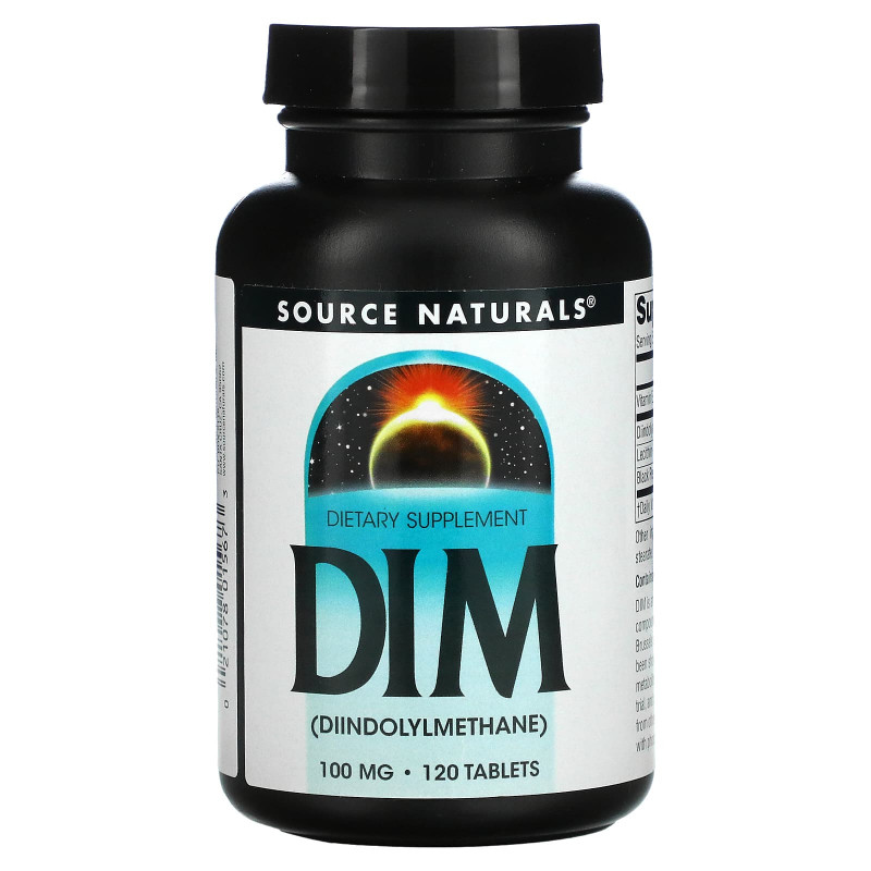 Source Naturals, Дииндолилметан (ДИМ), 100 мг, 120 Таблеток