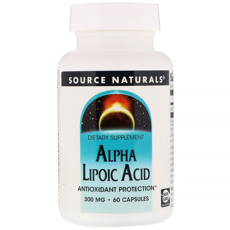 Source Naturals, Альфа-липоевая кислота, 300 мг, 60 капсул