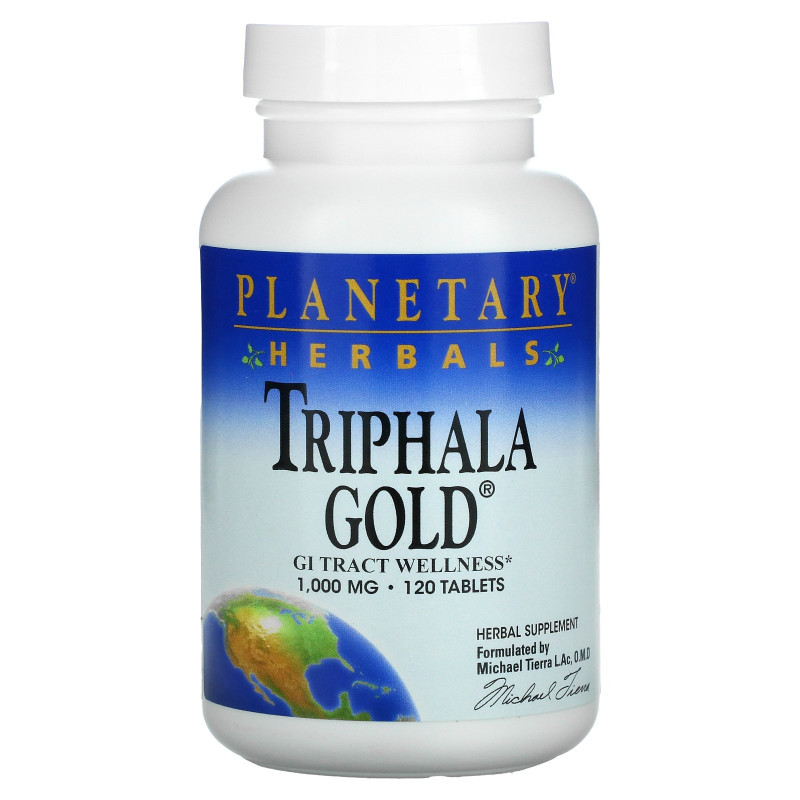 Planetary Herbals, Triphala Gold, здоровье желудочно-кишечного тракта, 1,000 мг, 120 таблеток