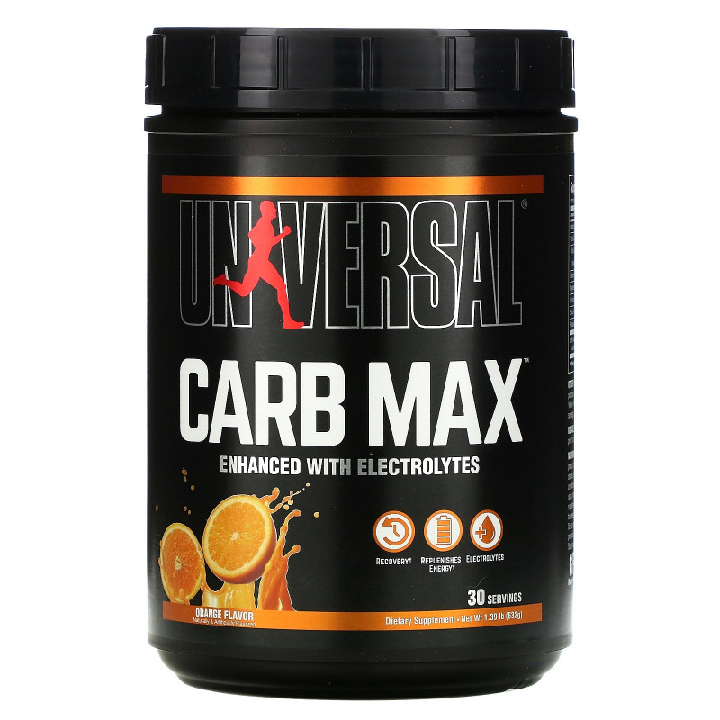 Universal Nutrition, Carb Max, Replenish Glycogen & Electrolytes, Orange, 1.39 lb (632 g)