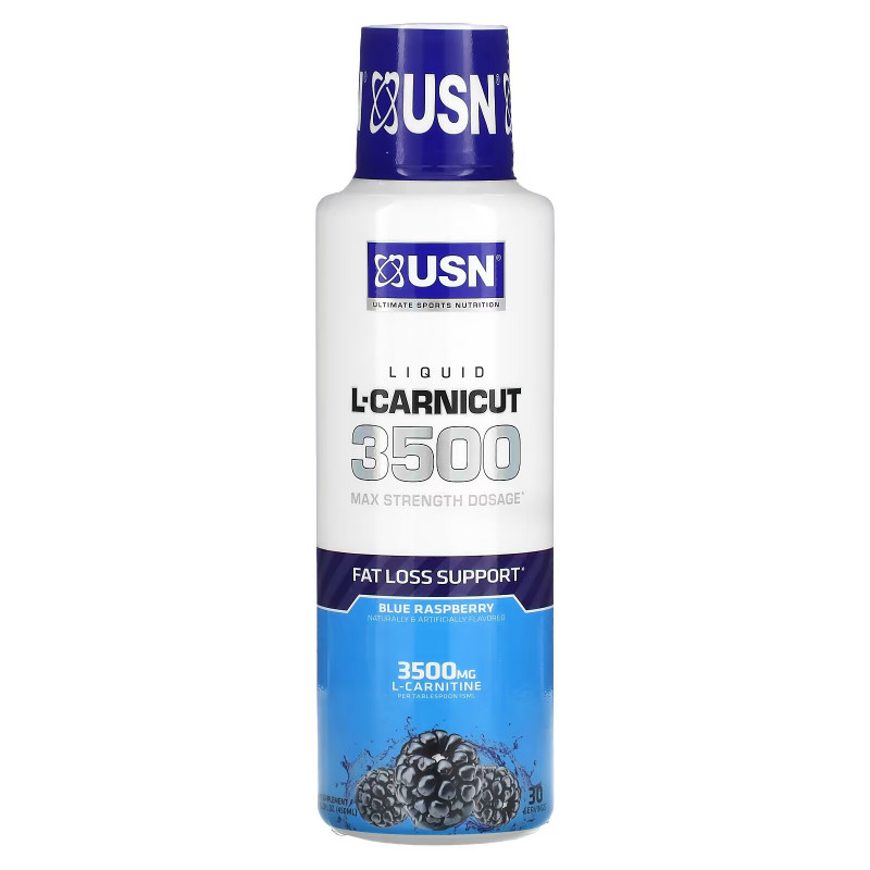 USN, Liquid L-Carnicut 3500, Max Strength Dosage, Blue Raspberry, 15.22 fl oz (450 ml)