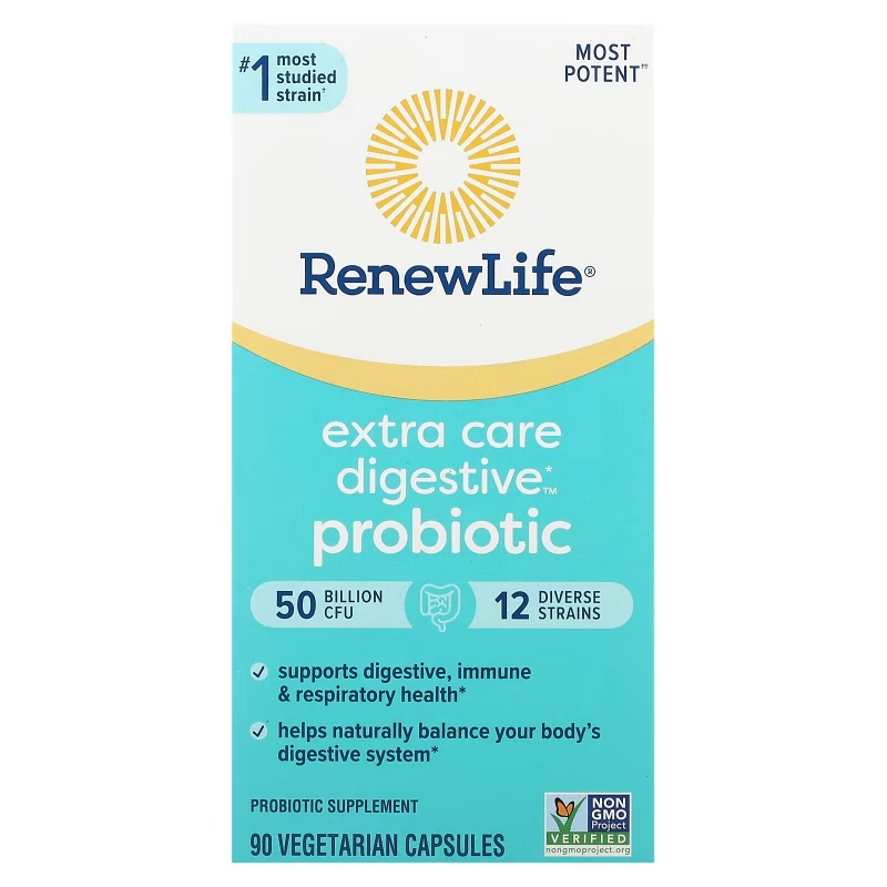 Renew Life, Extra Care, Ultimate Flora Probiotic, 50 Billion Live Cultures, 90 Vegetarian Capsules