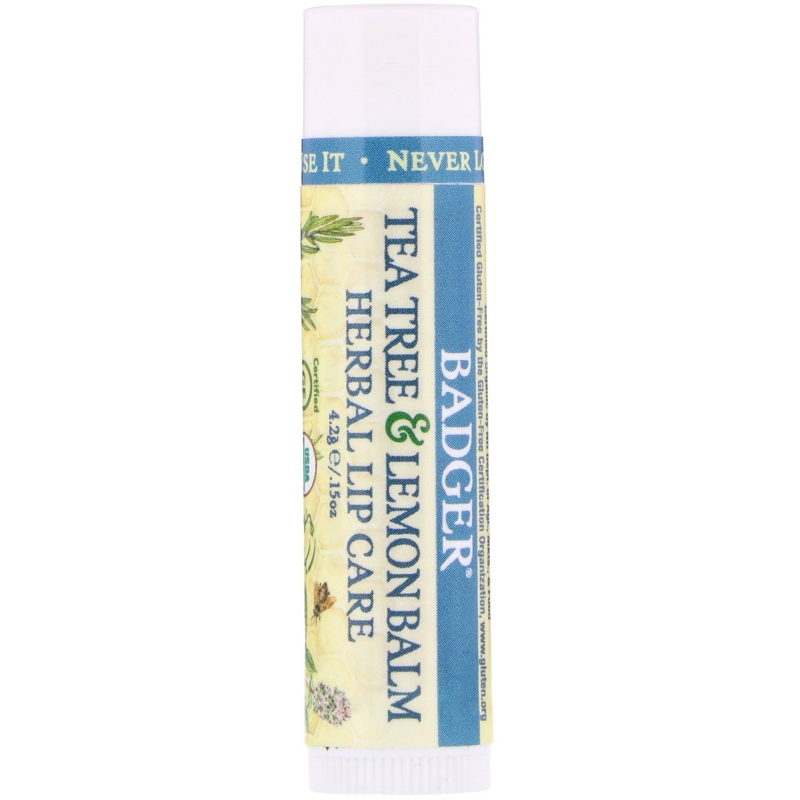 Badger Company Tea Tree & Lemon Balm Herbal Lip Care .15 oz (4.2 g)