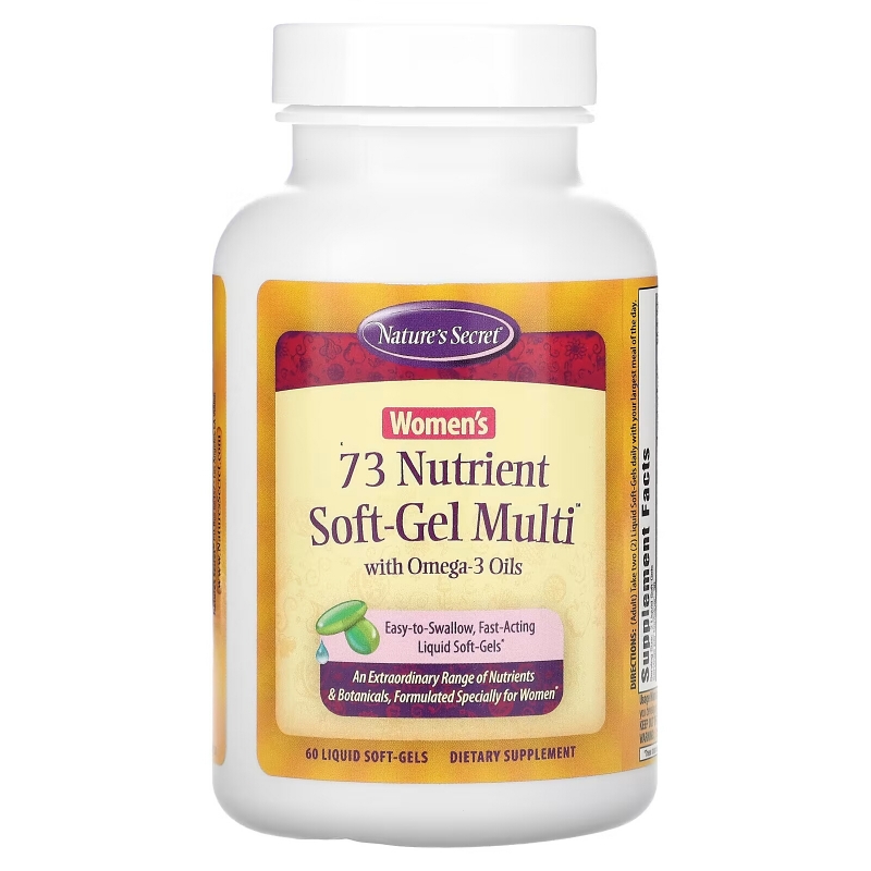 Nature's Secret, Women's 73 Nutrient Soft-Gel Multi with Omega-3 Oils, 60 Liquid Soft-Gels