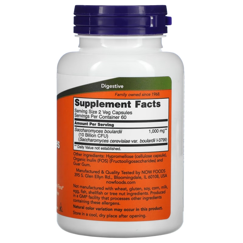 Now Foods, Saccharomyces Boulardii, 5 Billion CFU, 120 Veg Capsules