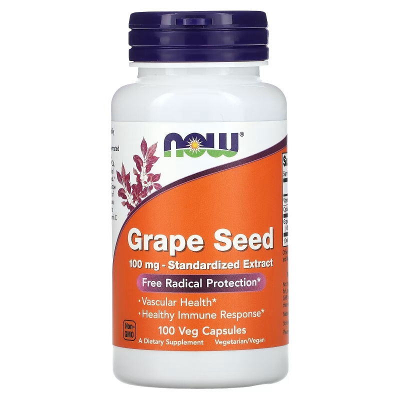 NOW Foods, Grape Seed, Standardized Extract, 100 mg, 100 Veg Capsules