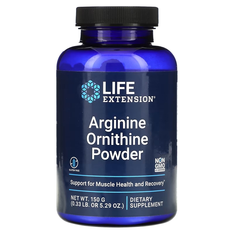 Life Extension, Порошок с аргинином и орнитином, 5,29 унции (150 г)