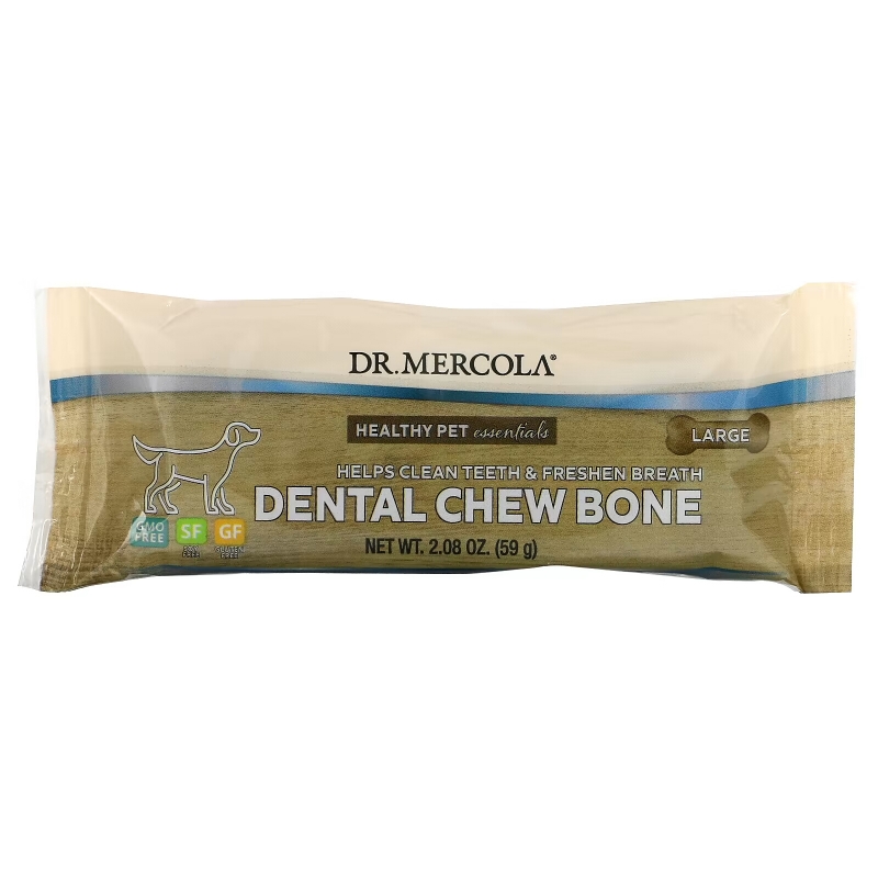 Dr. Mercola, Dental Chew Bone, Large, для собак, 12 костей, 61 г (2,15 унции)