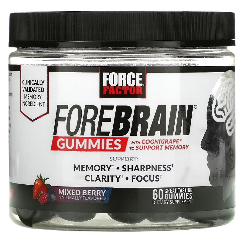 Force Factor, Forebrain Gummies, Memory Support, Mixed Berry, 60 Gummies