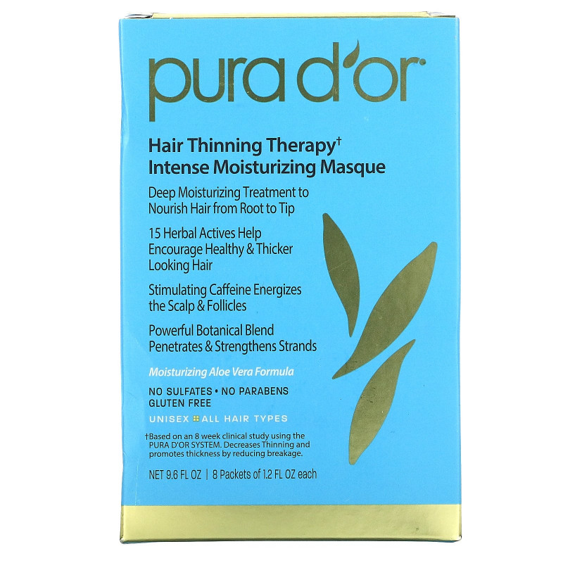 Pura D'or, Hair Loss Prevention Therapy Intense Moisturizing Masque, 8 packets of 1.5 fl oz