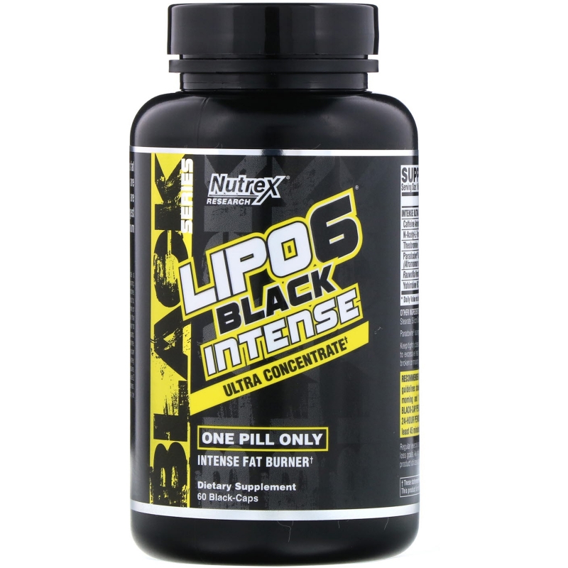 Nutrex Research, Lipo-6 Black Intense, Ultra Concentrate, 60 Black-Caps