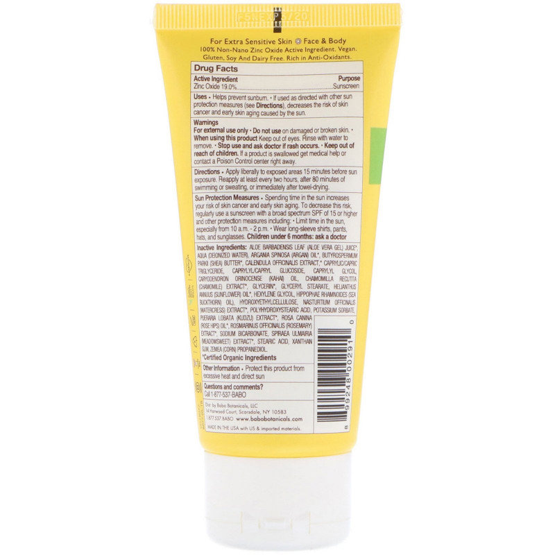 Babo Botanicals Clear Zinc Sunscreen SPF 30+ Fragrance Free 3 fl oz (89 ml)